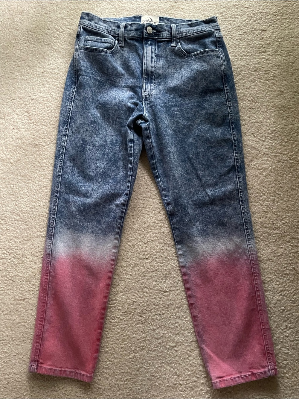 Jordache‎ Women's Skinny Vintage Acid-Blue Jeans with Red Size 31